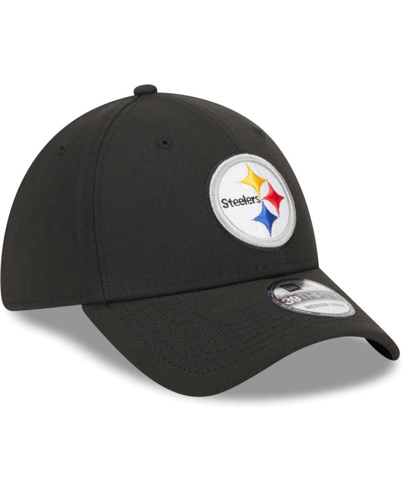 Men's Black Pittsburgh Steelers Main 39THIRTY Flex Hat
