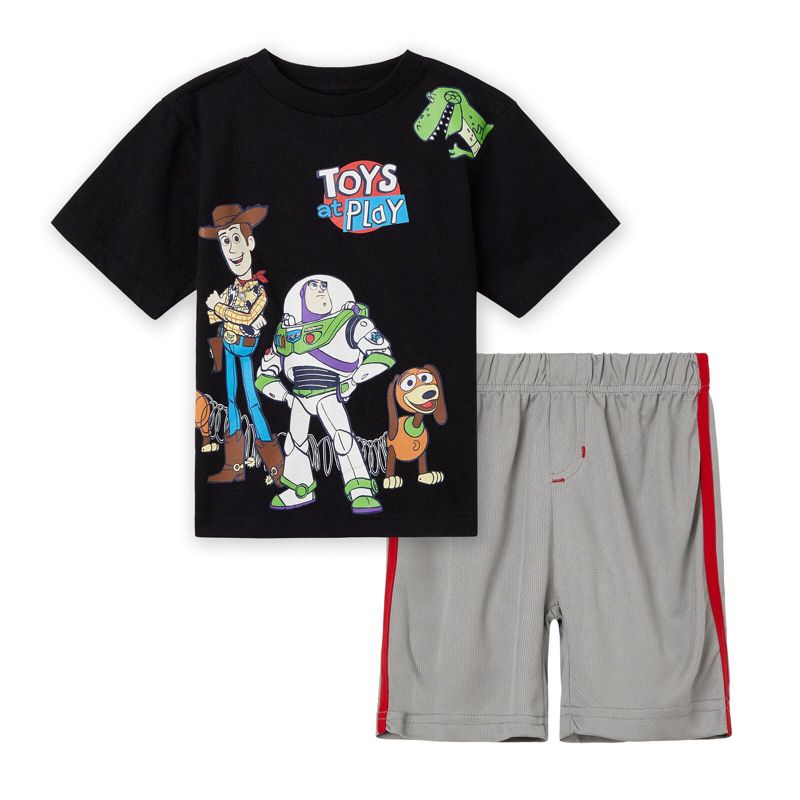 Toddler Boys Athletic 2-Piece T-Shirt and Mesh Shorts Set