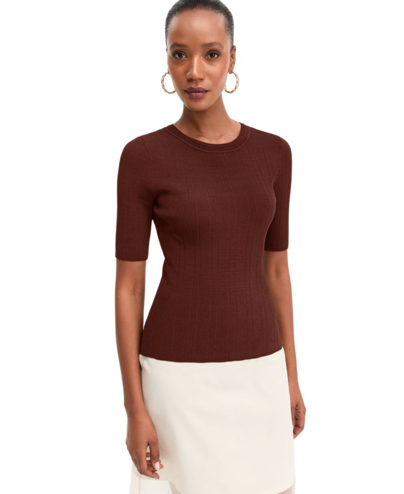 Women's Rib-Knit Crewneck Sweater