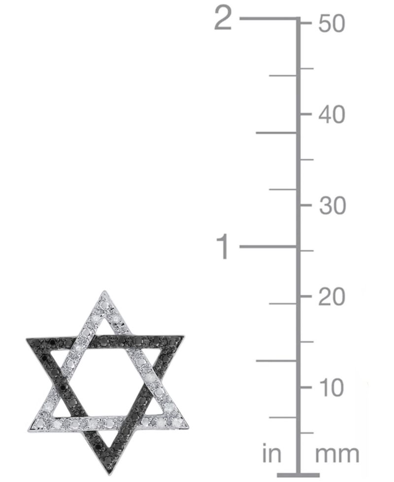 White and Black Diamond Star of David Pendant Necklace (1/6 ct. t.w.) in Sterling Silver