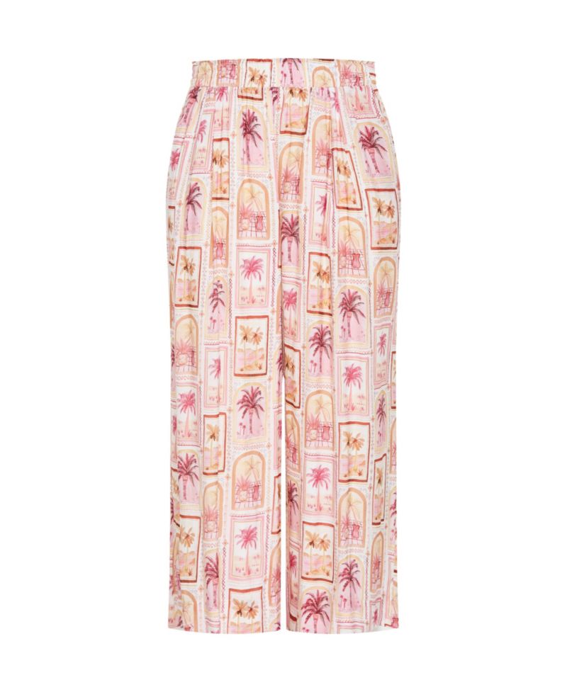 Women's Postcard Soiree Print Wide Leg Pant