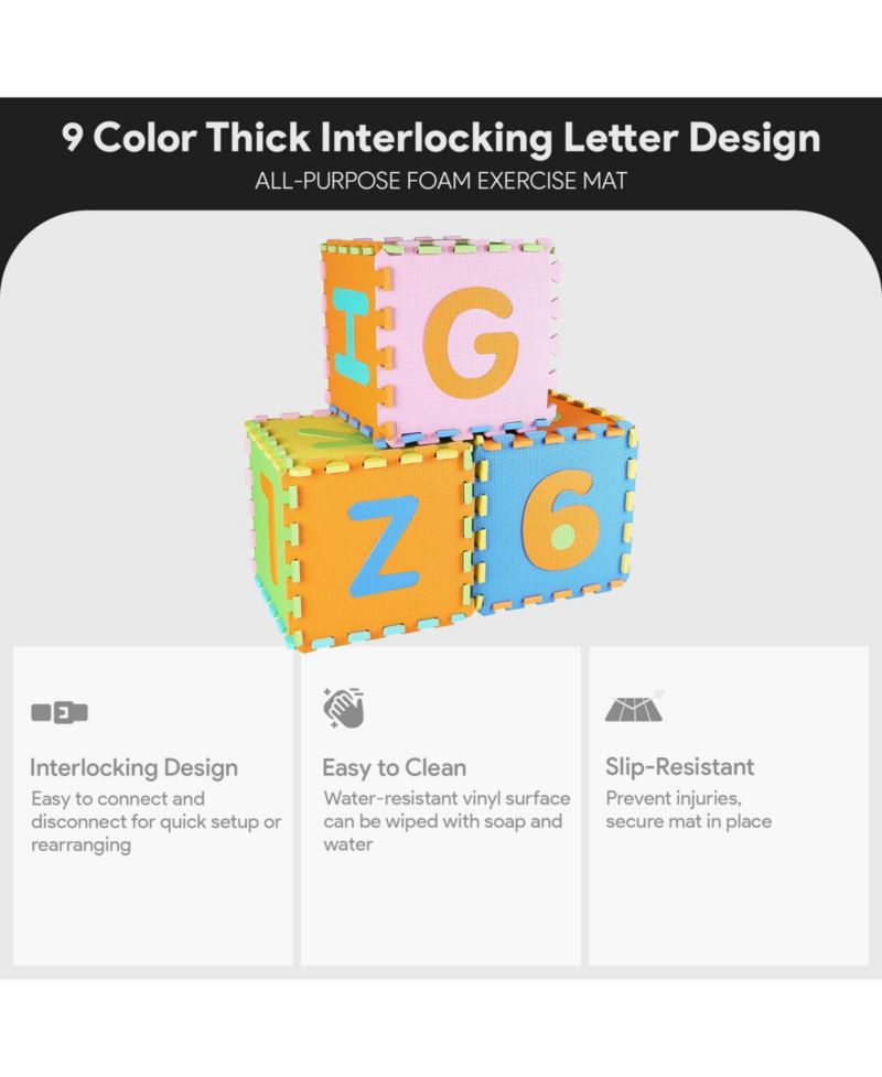 Thick Interlocking Letter Puzzle Foam Exercise Play Mats