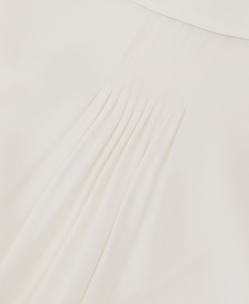 Women's Silk-Blend Open-Collar Shirt