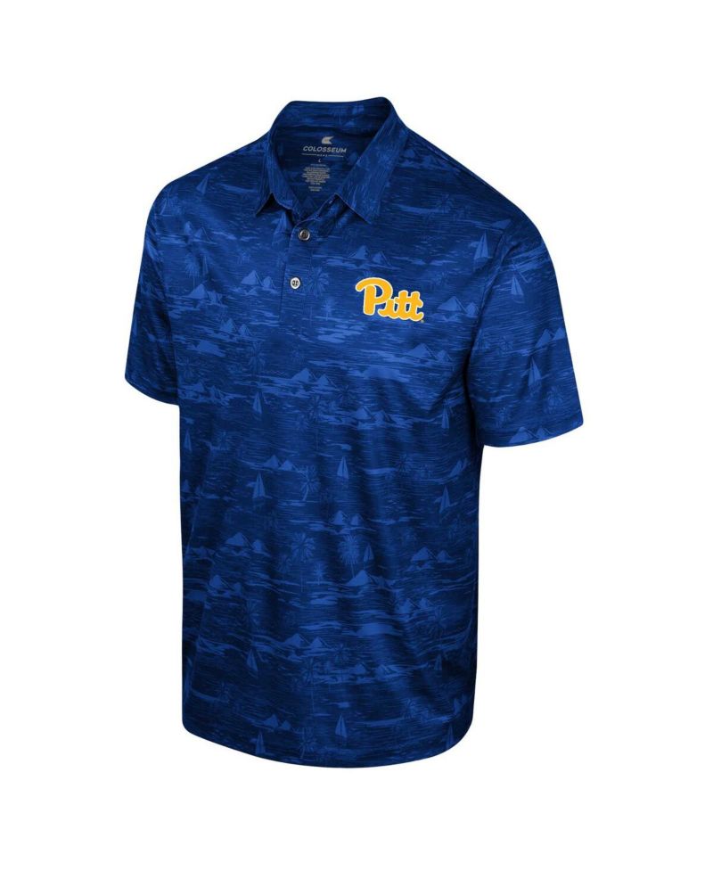 Men's Royal Pitt Panthers Daly Print Polo Shirt