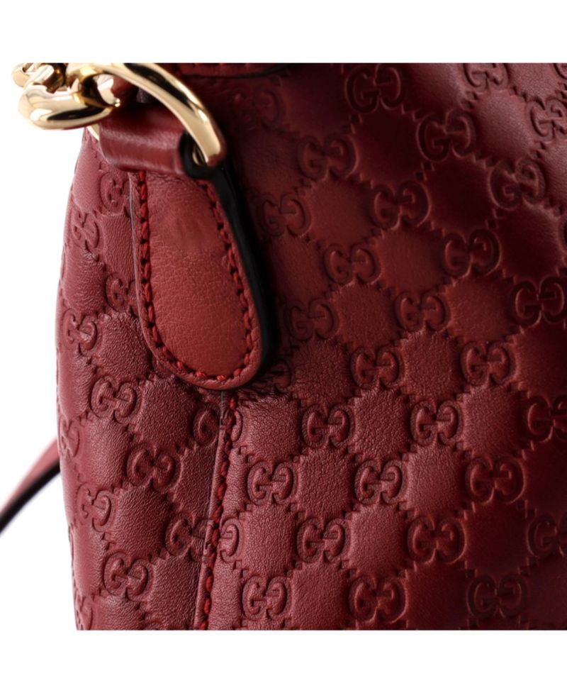 Medium Britt Convertible Dome Satchel Microguccissima Leather