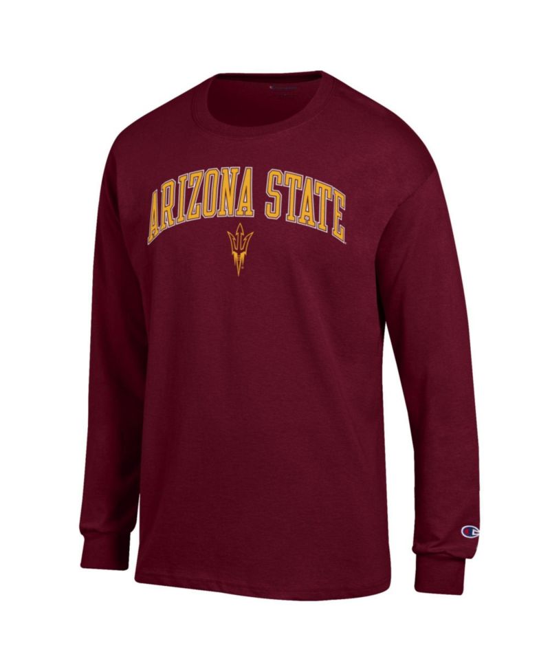 Men's Champion Maroon Arizona State Sun Devils Arch Over Logo Long Sleeve T-Shirt