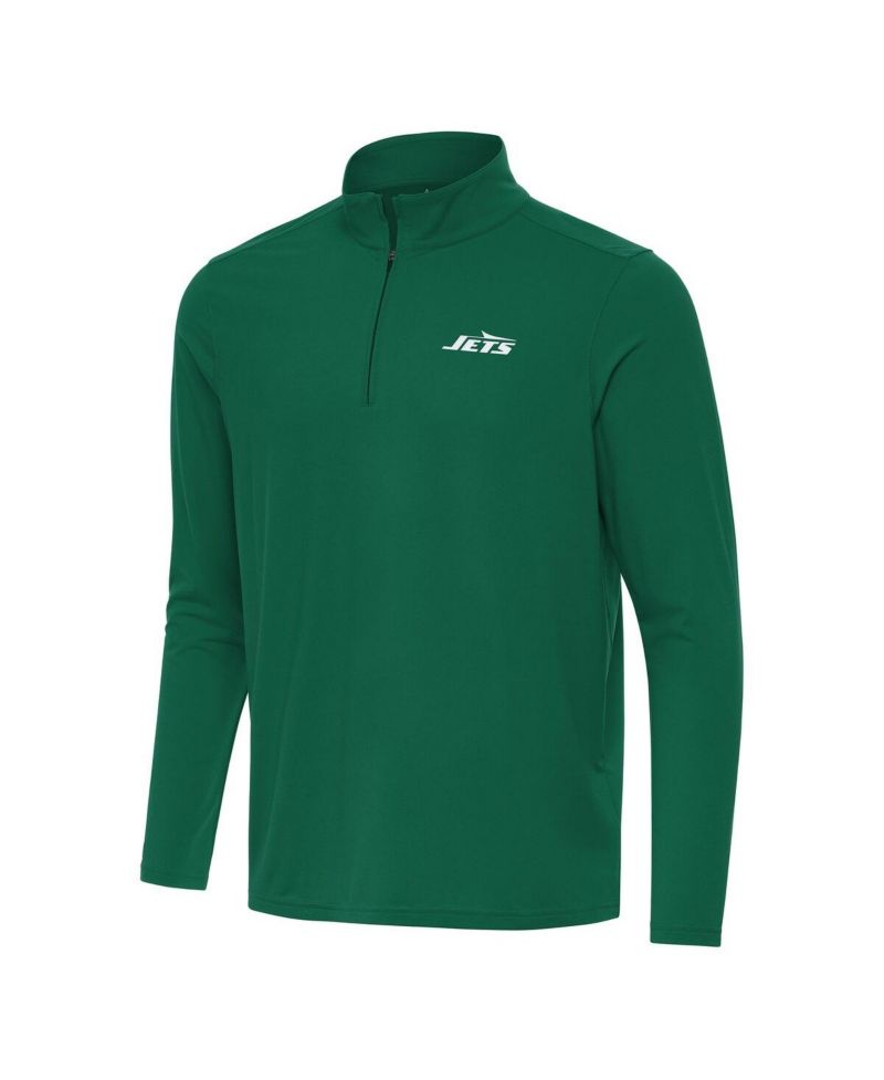 Men's Green New York Jets Intent Quarter-Zip Pullover