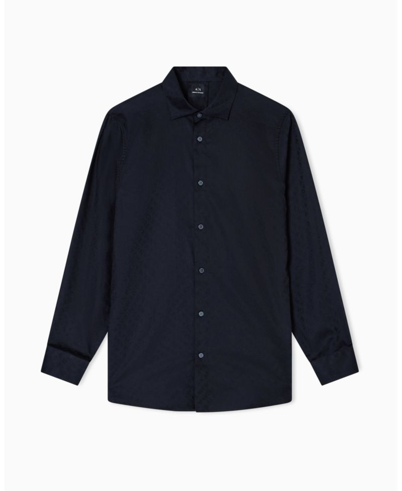 Men's Allover Logo Jacquard Woven Shirt