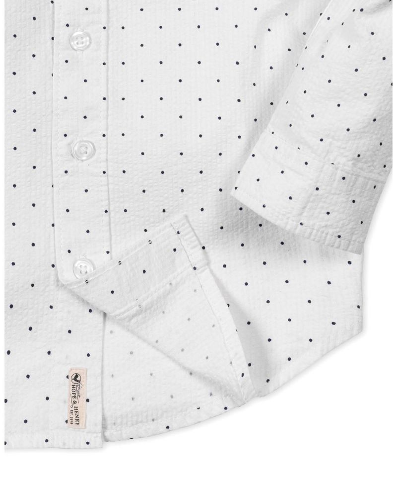 Boys Hope and Henry Organic Long Sleeve Seersucker Shirt