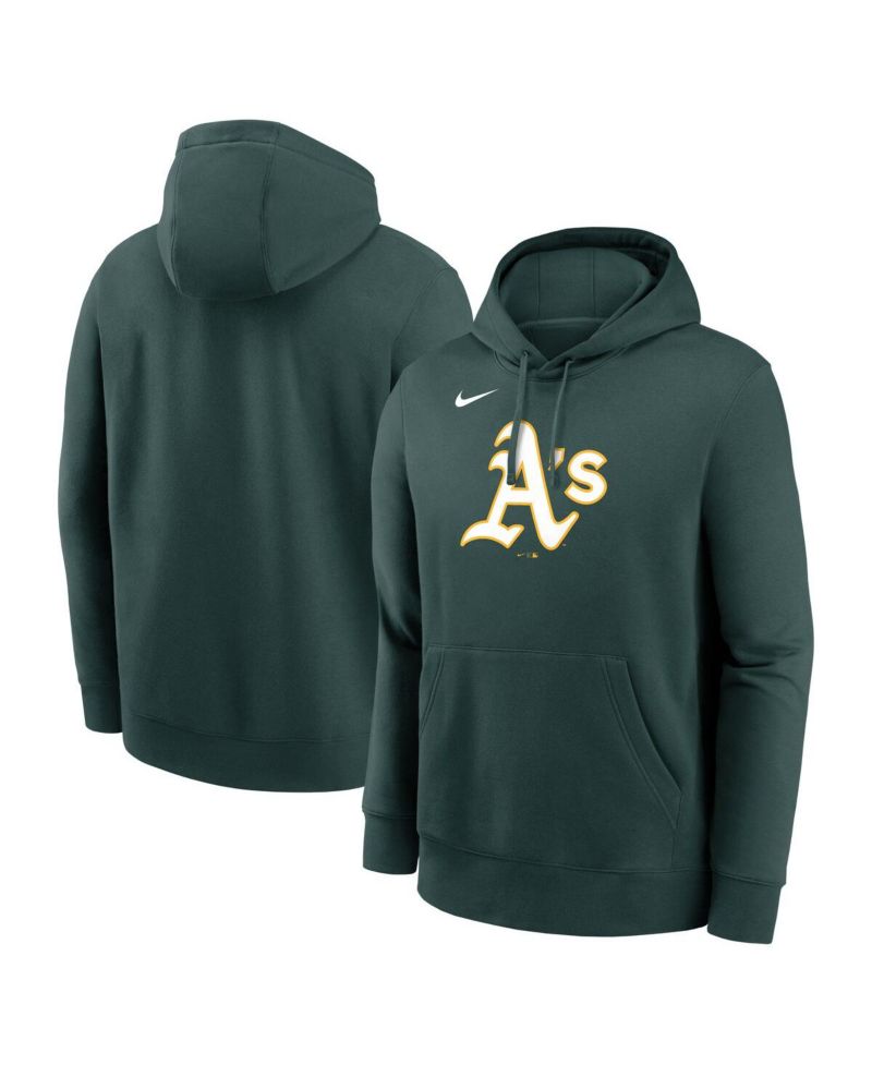 Men's Green Athletics Logo Club Fleece Pullover Hoodie