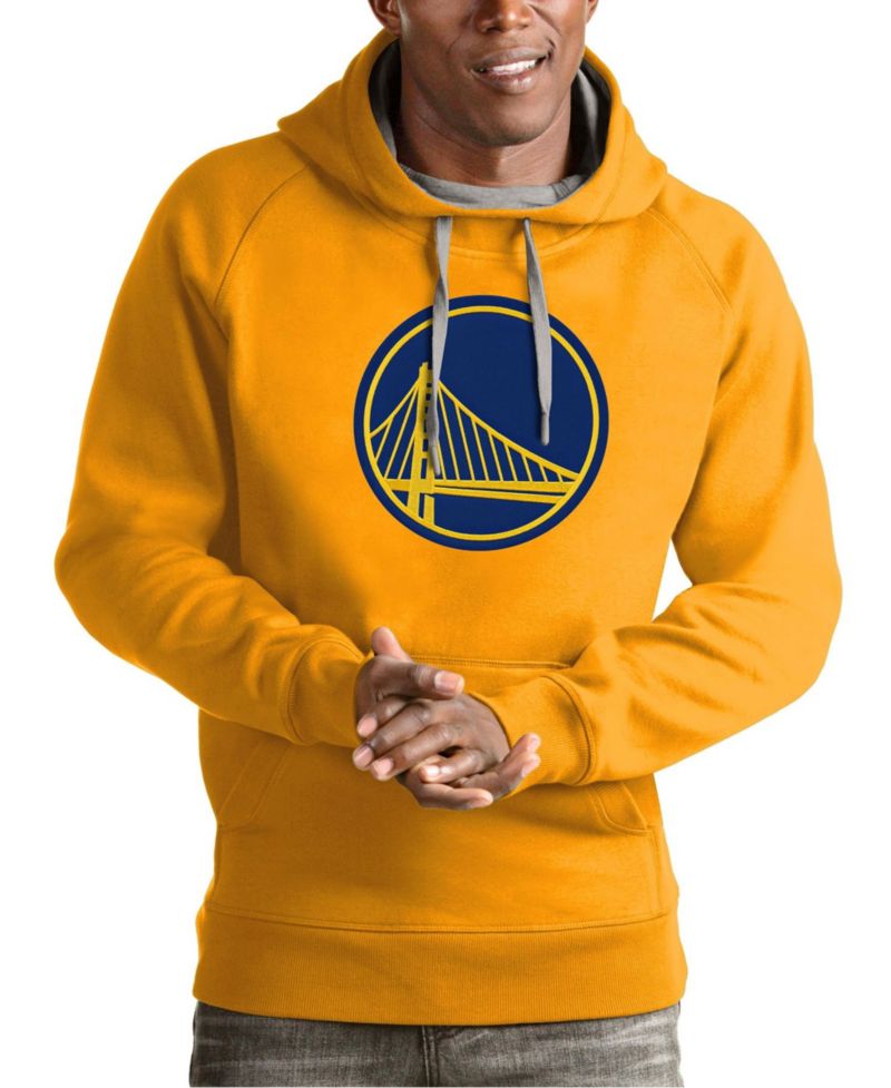 Men's Gold Golden State Warriors Team Logo Victory Pullover Hoodie