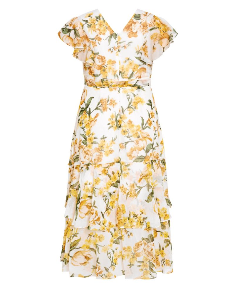 Plus Size Flirty Tier Print Maxi Dress