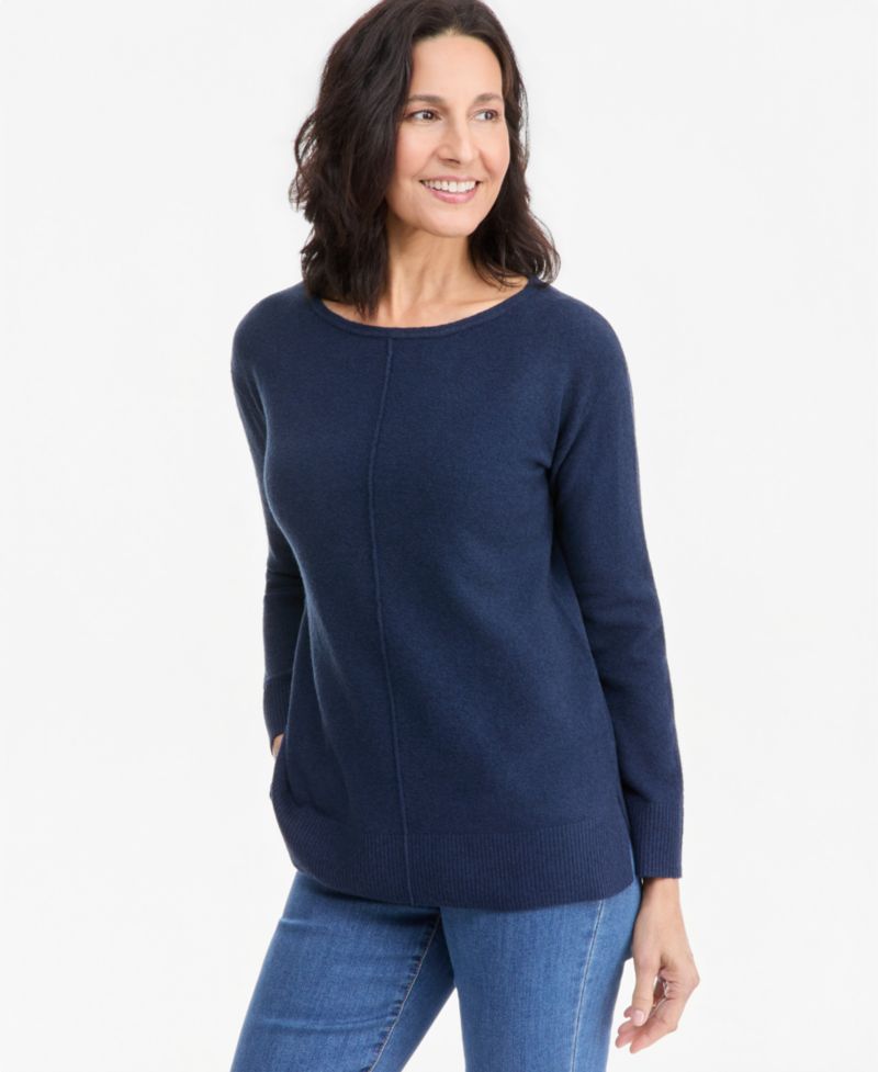 Plus Luxsoft Seamfront Boatneck Tunic Sweater