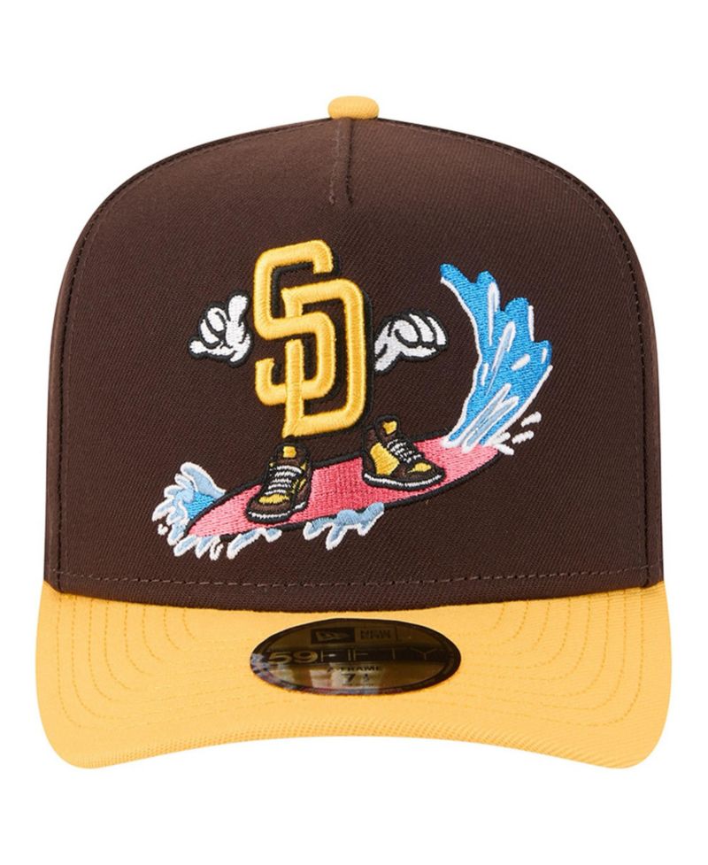 Men's Dark Brown/Yellow San Diego Padres Cartoon A-Frame 59FIFTY Fitted Hat