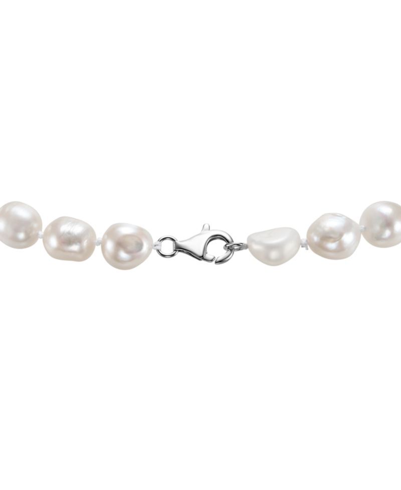 Baroque Pearl Necklace (9-10mm) in Sterling Silver
