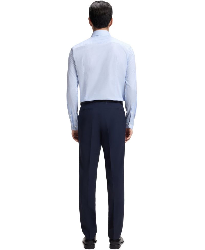 Men's Easy-Iron Cotton Twill Slim-Fit Dress Shirt