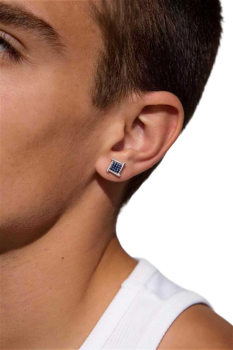 Atlas Crystal Square Stud Earrings