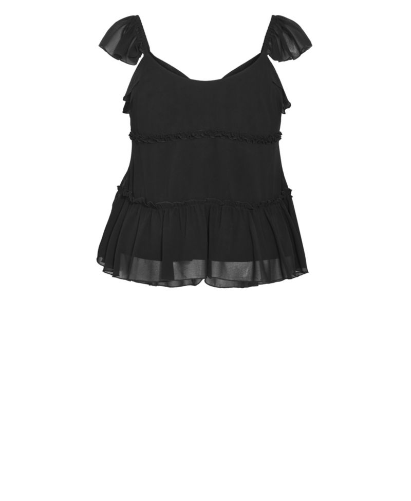 Plus Size Bryn V-Neck Frilled Tie-Front Blouse