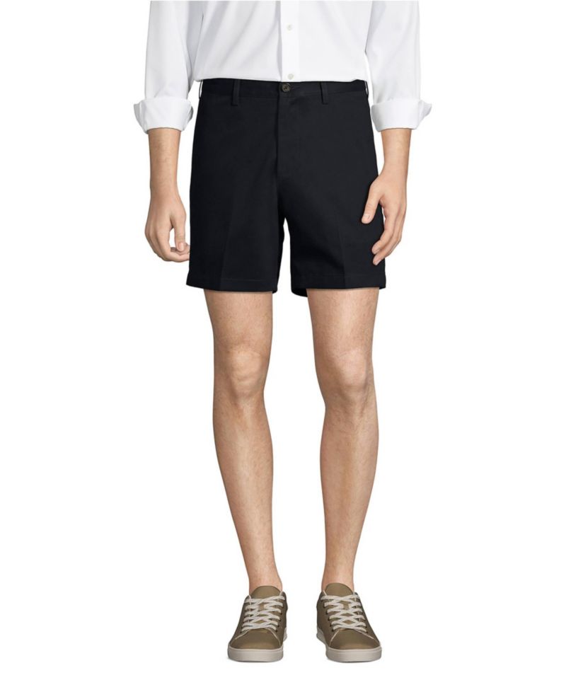 Men's No Iron 6" Plain Front Chino Short