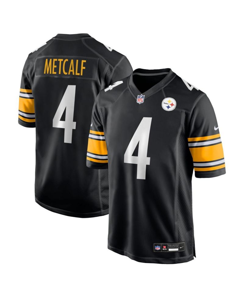 Big Boys and Girls DK Metcalf Black Pittsburgh Steelers Game Player Jersey
