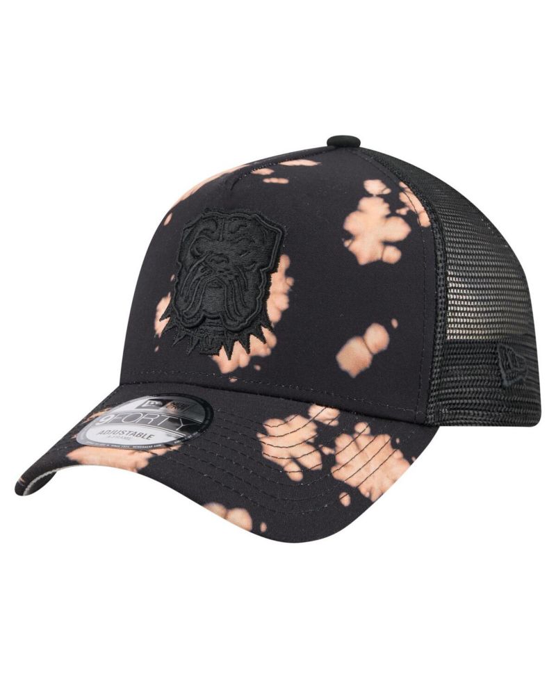 Men's Black Cleveland Browns Bleached A-Frame 9FORTY Trucker Adjustable Hat