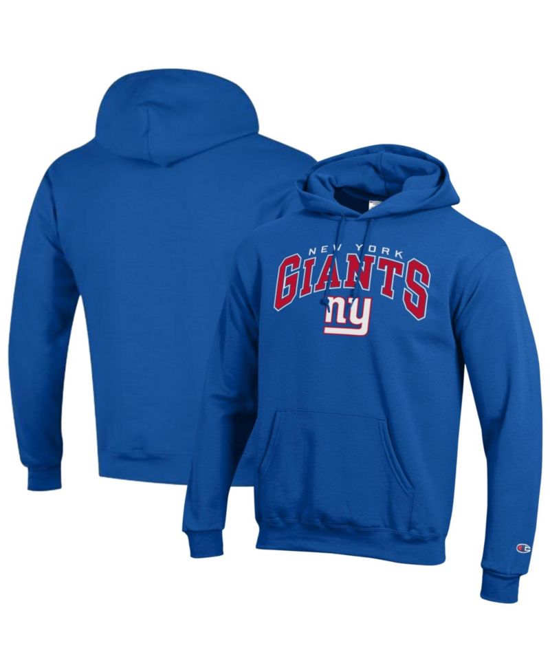 Men's Royal New York Giants Powerblend Arch over Logo Hoodie
