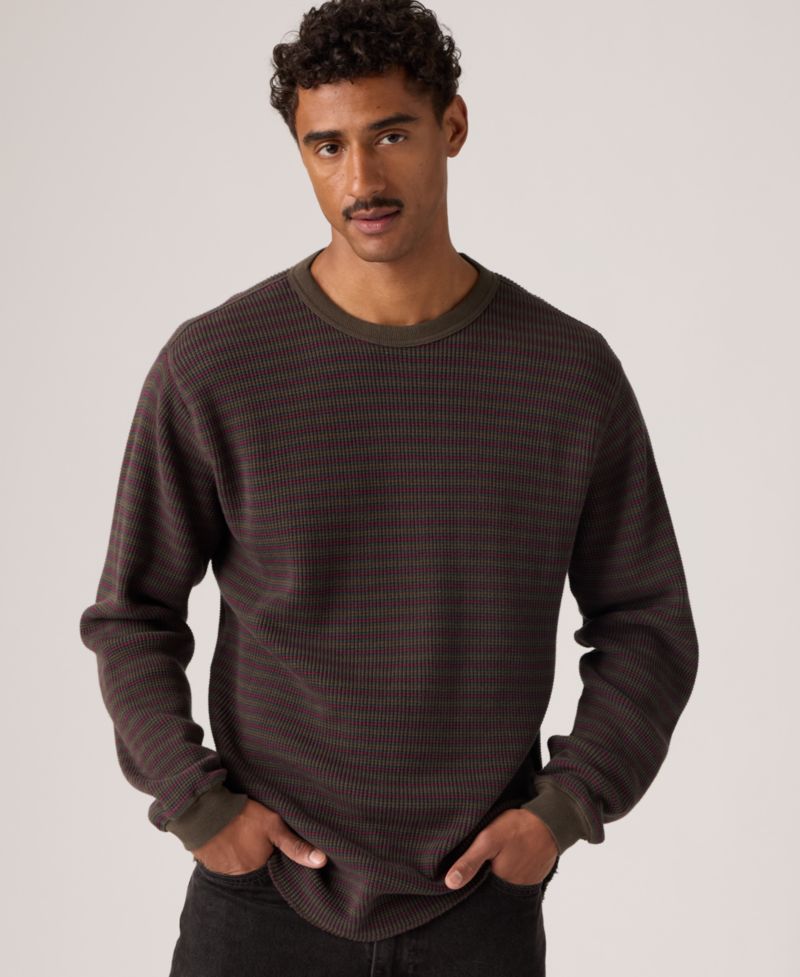 Men's Long-Sleeve Thermal Waffle-Knit T-Shirt