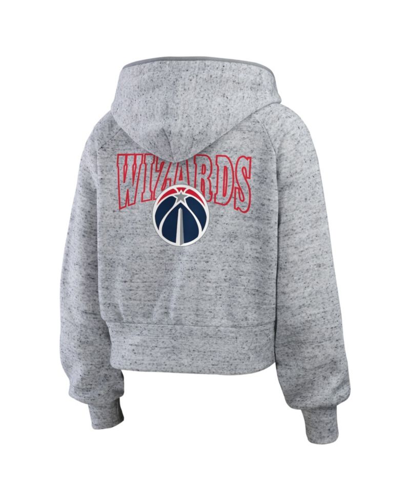 Women's Heather Gray Washington Wizards Speckled Radiator Full-Zip Hoodie