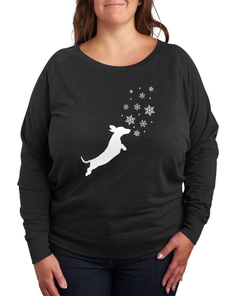 Dachshund Snow Plus Size Graphic Pullover