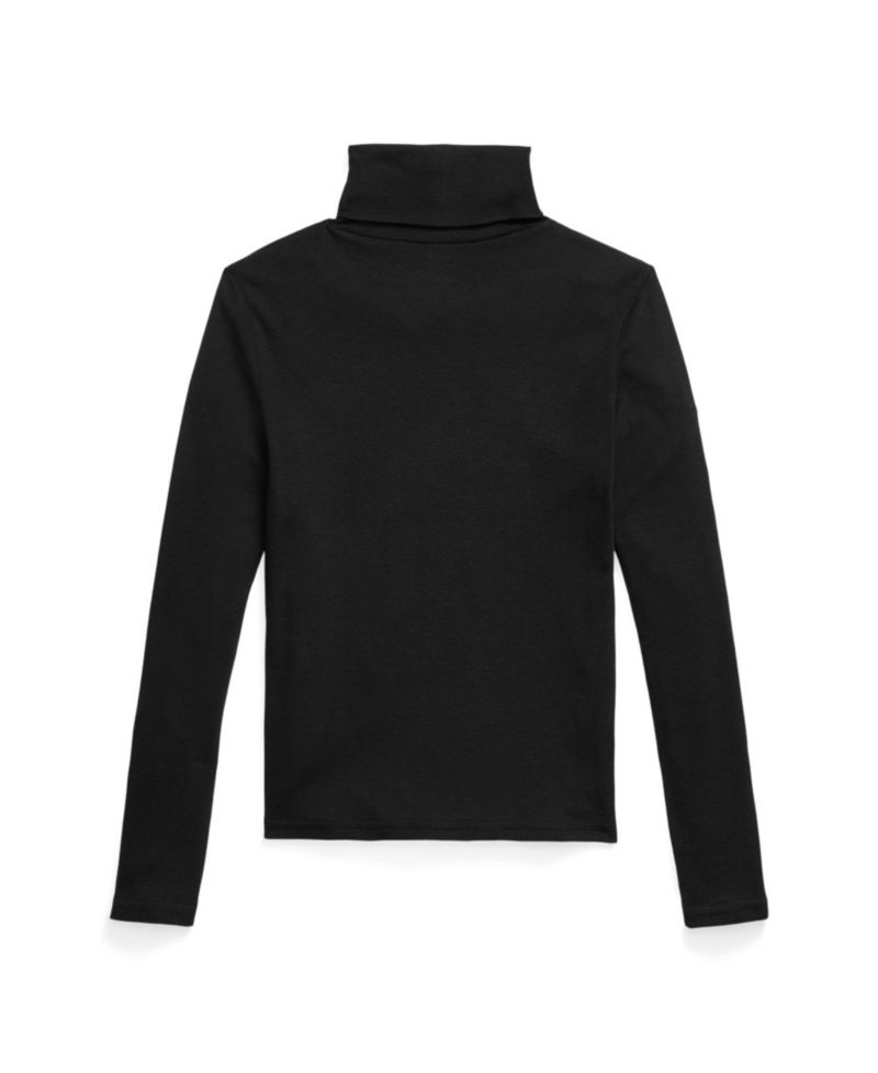 Girls' 4-16 Long-Sleeve Ribbed Cotton-Blend Turtleneck