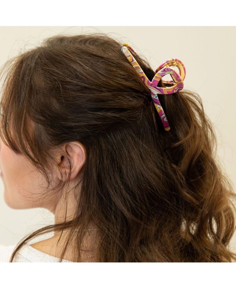 Looped Claw Clip - Swirl
