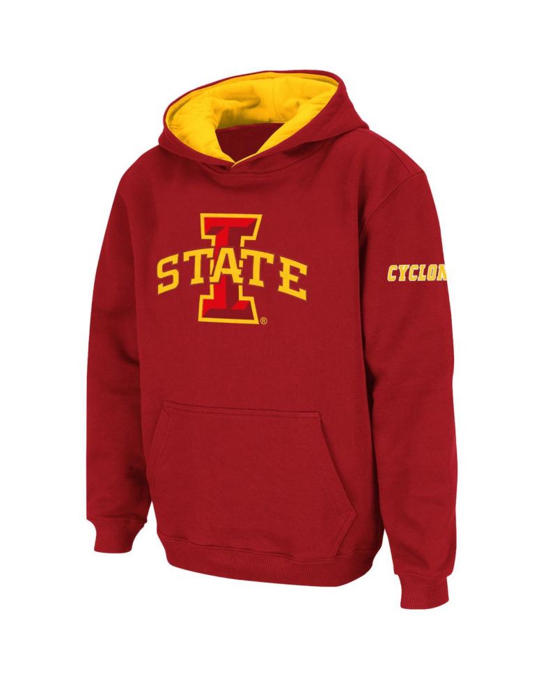 Big Boys Cardinal Iowa State Cyclones Big Logo Pullover Hoodie
