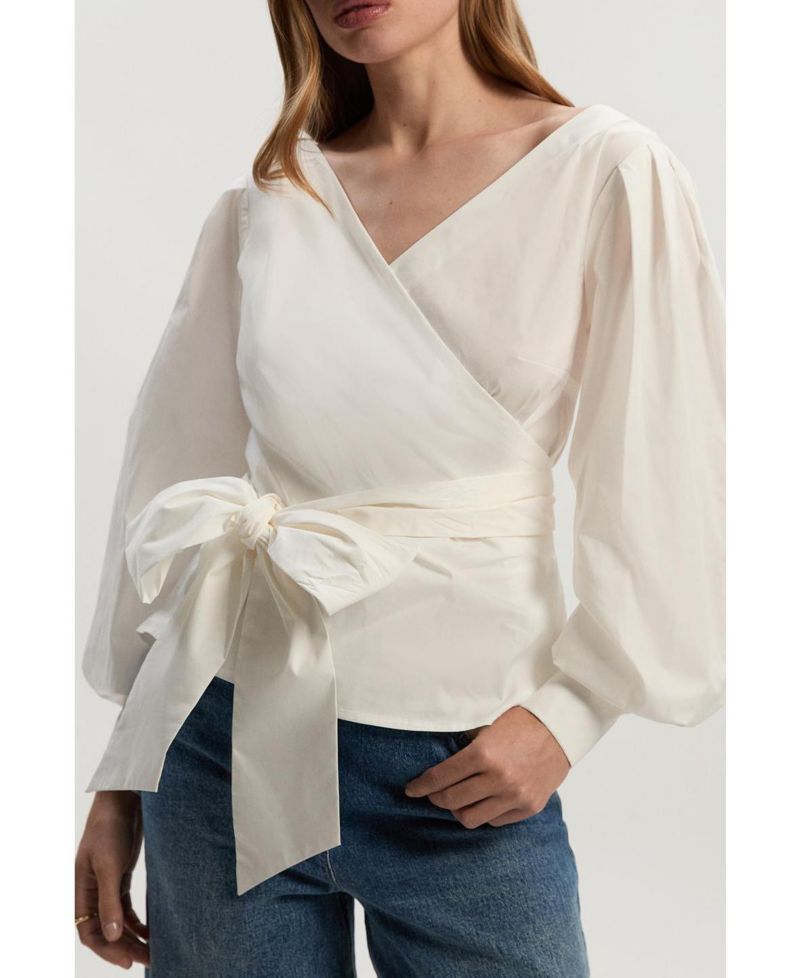 Women's Woven Wrap Detail Blouse