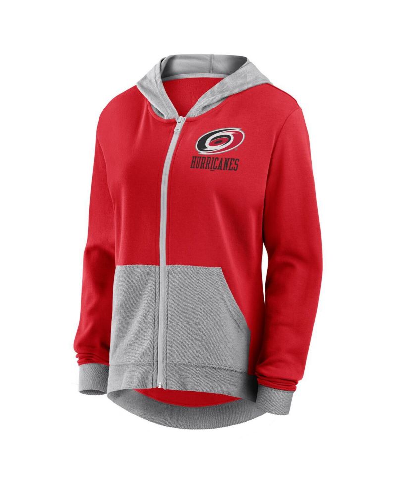 Women's Red Carolina Hurricanes Hit It French Terry Full-Zip Hoodie