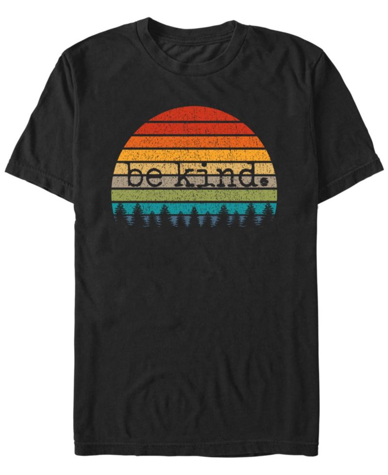 Men's Uplifting Retro Sun Vintage Be Kind Happy Positive Gift Short Sleeve T-Shirt