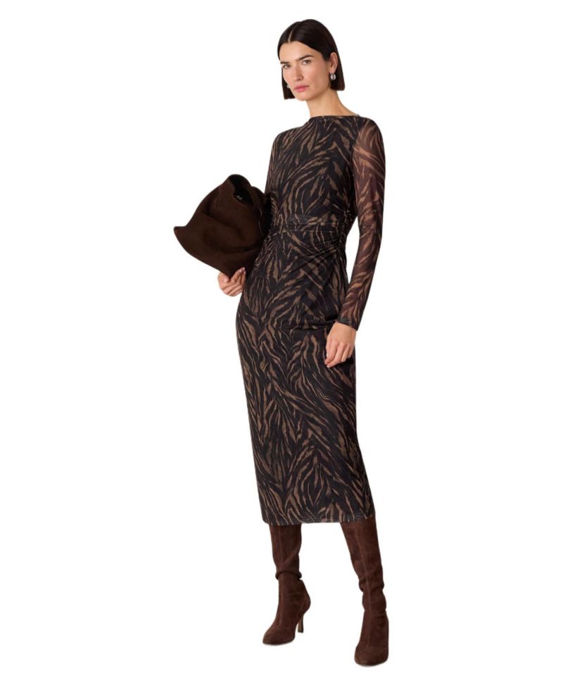 Women's Abstract Zebra Mesh Dress