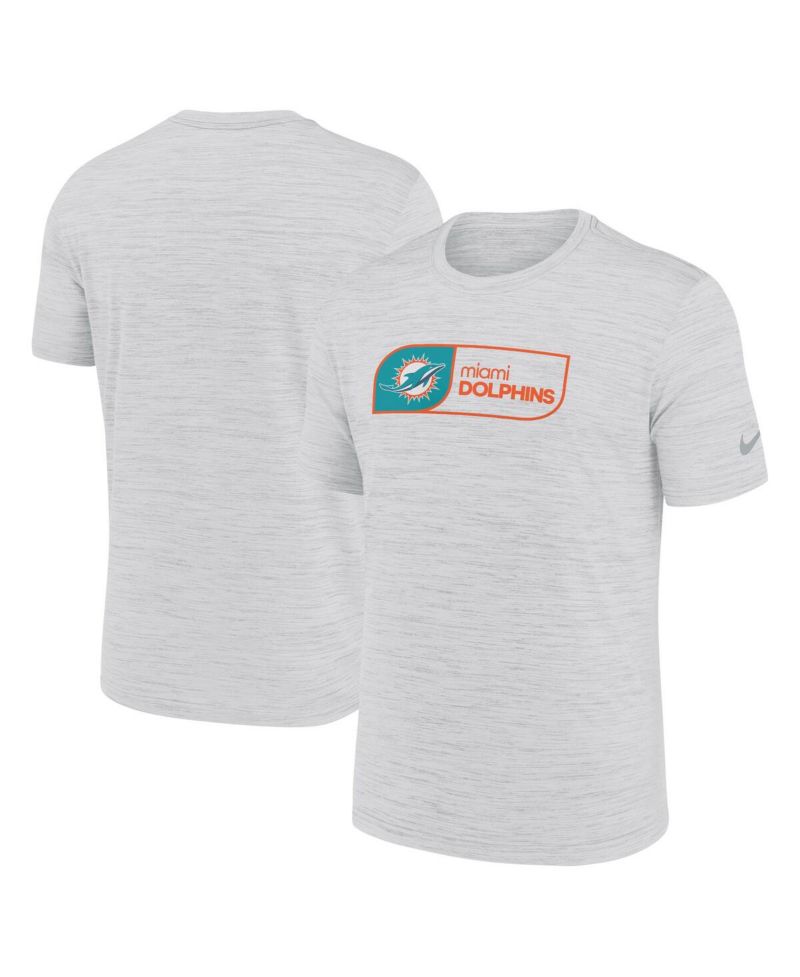 Men's White Miami Dolphins Big & Tall Velocity Jock Tag Performance T-Shirt