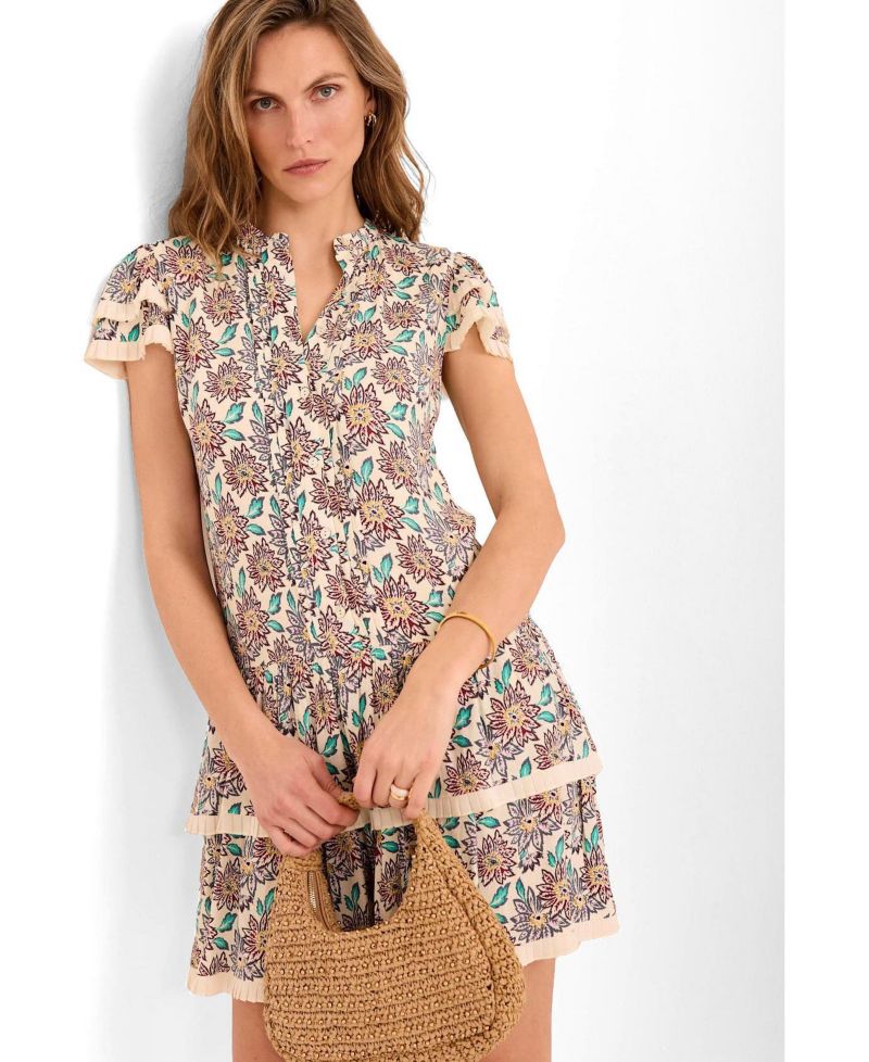 Women's Soft Petal Ruffle Mini Dress