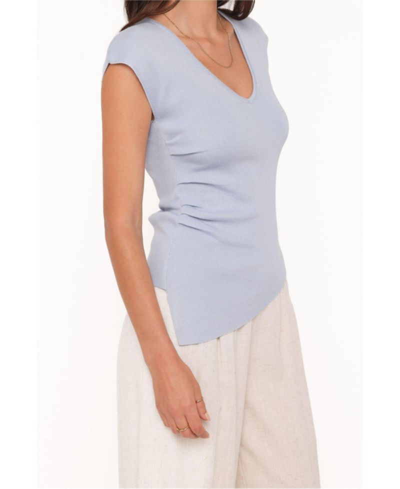 Women's Tori V-Neck Short-Sleeve Asymmetrical-Hem Top