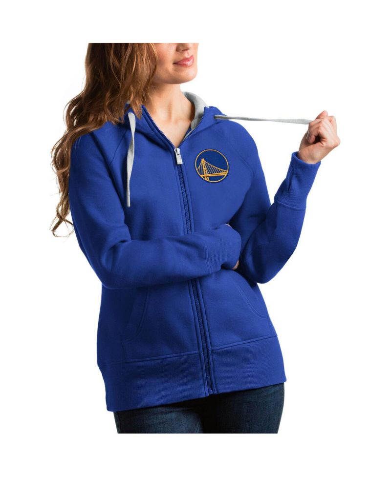 Women's Royal Golden State Warriors Logo Victory Full-Zip Hoodie