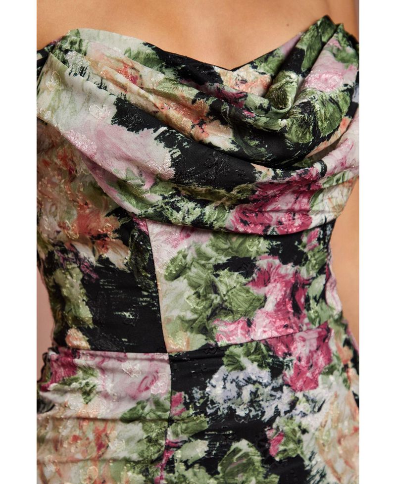 Women's Floral Bardot Maxi Dress