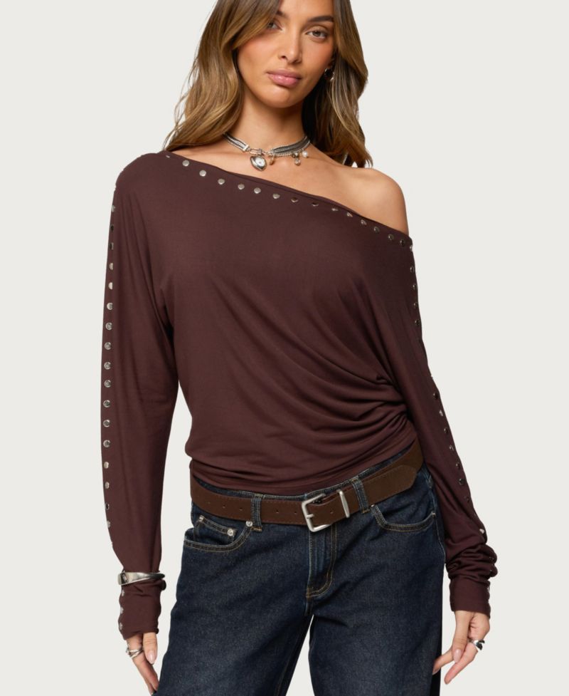 Women's Paola Off Shoulder Stud Top