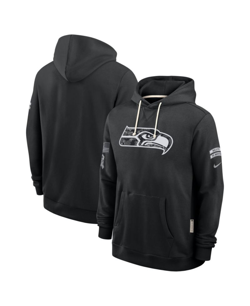 Men's Black Seattle Seahawks 2026 Salute to Service Sideline Pullover Hoodie
