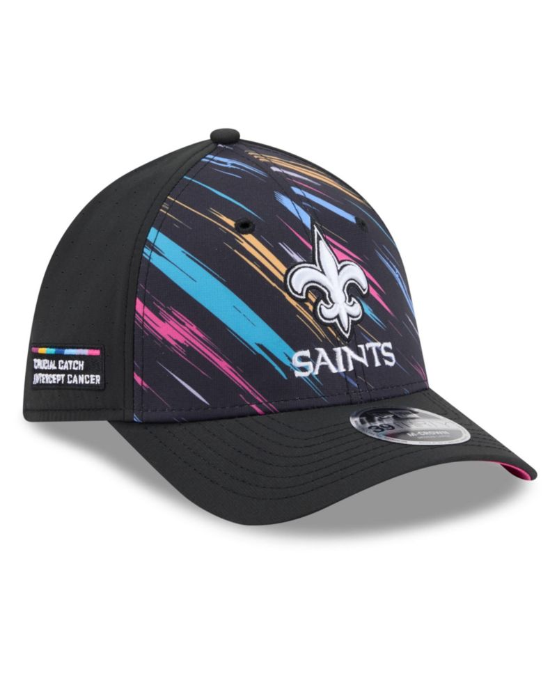 Men's Black New Orleans Saints 2026 NFL Cruical Catch 39THIRTY M-Crown Stretch Hat