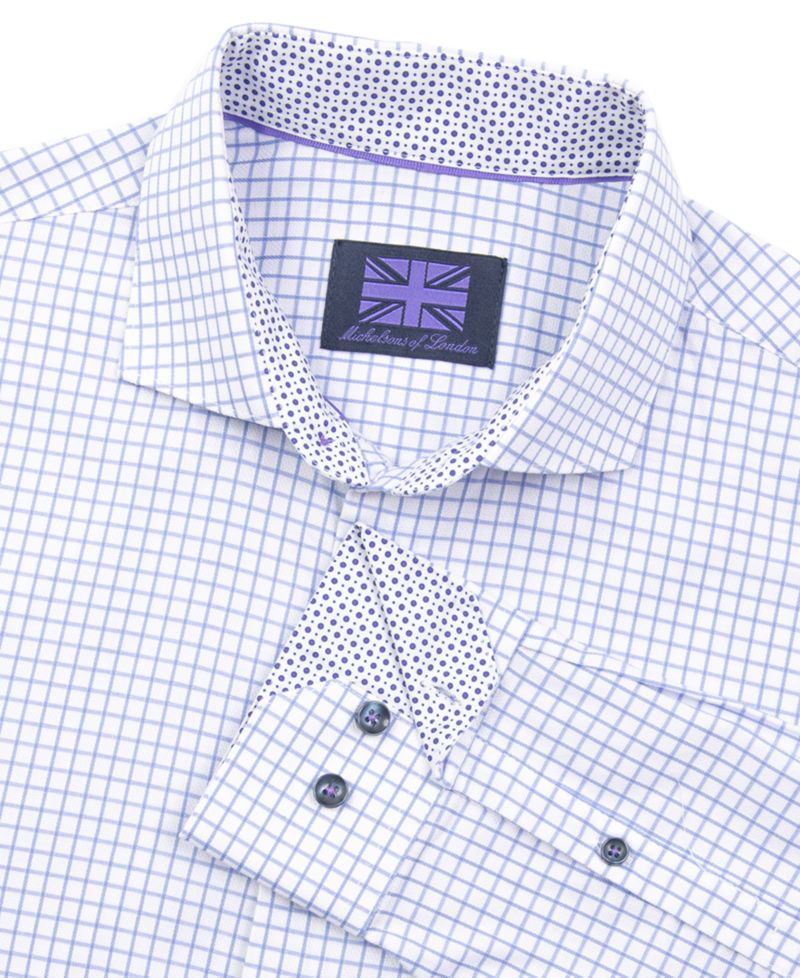 Men's Regular-Fit Mini-Check Dress Shirt