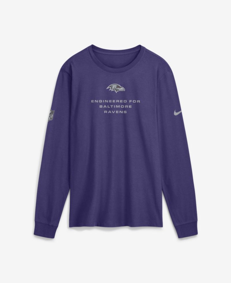 Men's Baltimore Ravens Sideline Bold Arch Star Long Sleeve T-Shirt