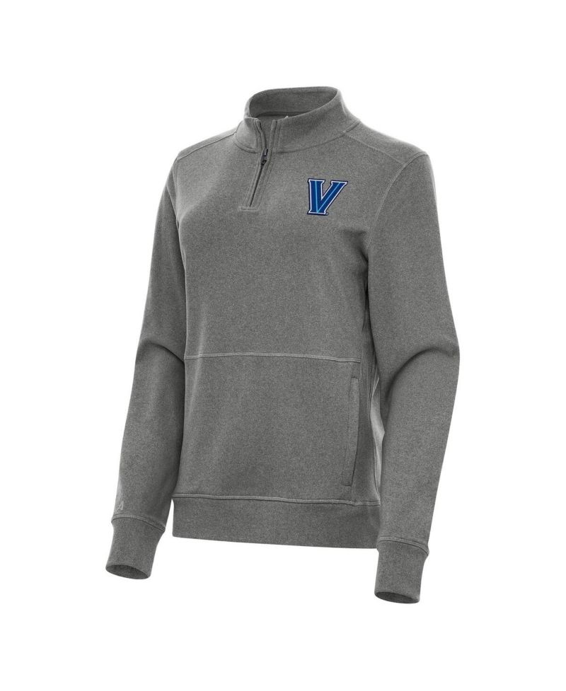 Women's Heather Charcoal Villanova Wildcats Crush Quarter-Zip Fleece Sweatshirt