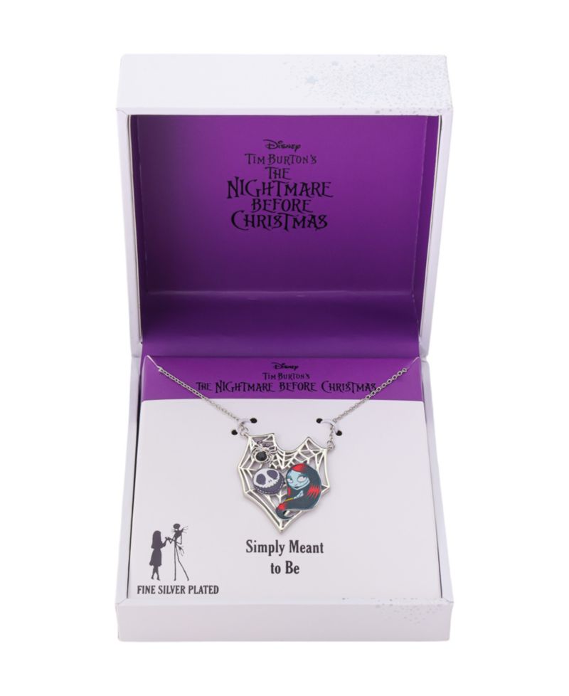 Nightmare Before Christmas Sally and Jack Crystal Pendant Necklace