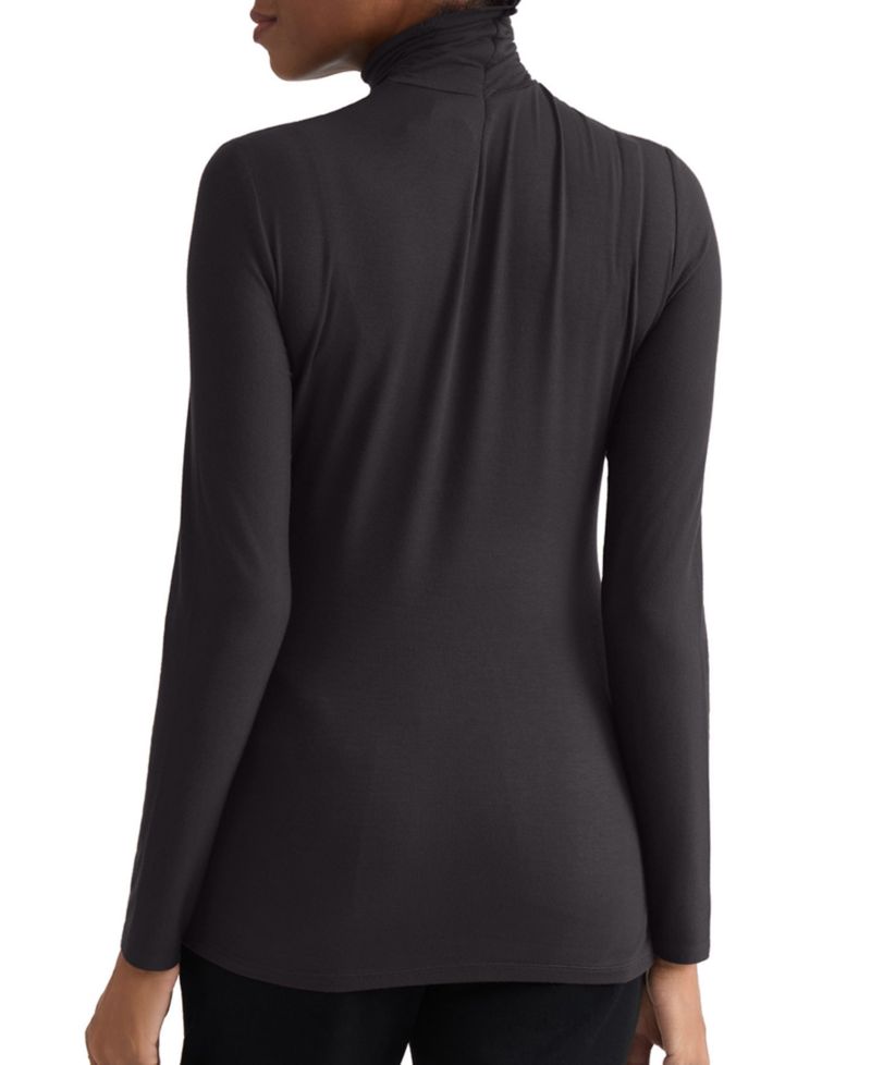 Women's Shirred Pullover Turtleneck Top