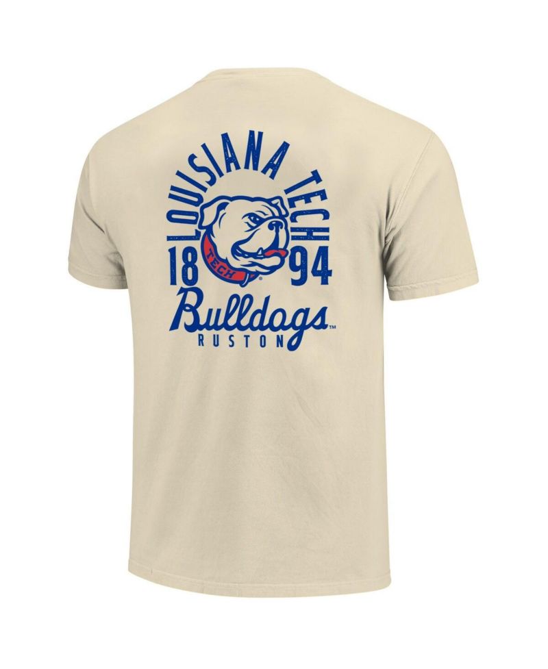 Men's Cream Louisiana Tech Bulldogs Comfort Colors Mascot Overlay T-Shirt